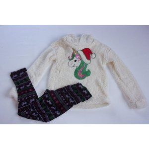 One Step Up Girls Sherpa Unicorn Legging Set L (14-16) NWT